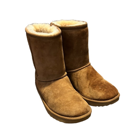 UGG Women's Soft Brown Suede Sherpa Lined Classic Ugg Winter Boot-Size 5 - Picture 4 of 13